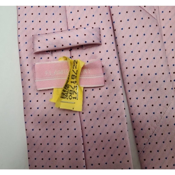Flamboyant Mens Neck Tie Pink Dots Stripes 3.5"x56" - Picture 2 of 4